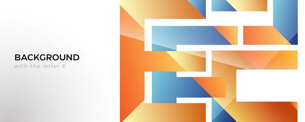 Abstract letter E background orange