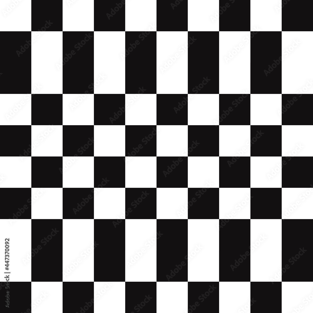 Aufkleber Break chessboard. Vector black and white rectangles and squares chessboard. Checker sample pattern.