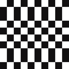 Break chessboard. Vector black and white rectangles and squares chessboard. Checker sample pattern.