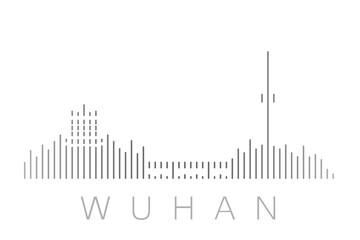 Vertical Bars Wuhan Landmark Skyline
