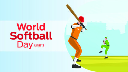 World Softball Day on june 13  - obrazy, fototapety, plakaty