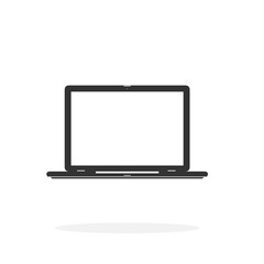 Laptop flat Black Icon Vector illustration