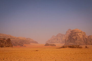 Hiking in the Wadi Rum desert, early April, Jordan