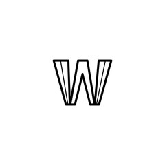 Minimalism line logo initial letter w
