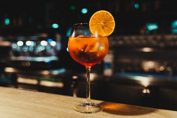 Cocktail drink on night club. Cocktail concept.