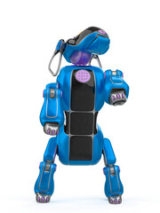 cyber dog cartoon standing up front view