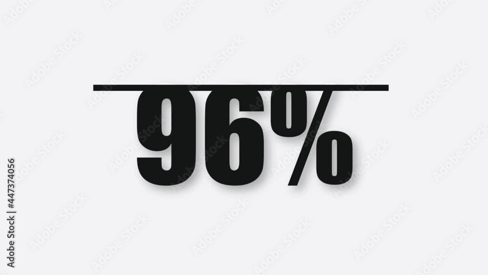 Leinwandbilder Counting from 0 to 100 percent in numbers on a white background. Modern flat design and minimalist. Motion graphic. 4k