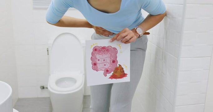 woman billboard about intestine