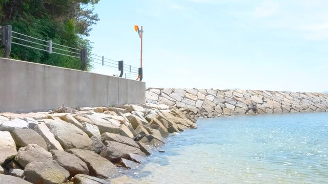Fresh Landscape of Sea or Ocean near The Beach in Summer, Seto Inland Sea in Ogijima Island in Kagawa Prefecture in Japan, Travel or Vacation Background, Nobody