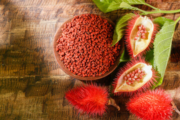 Annatto seeds, Onoto, Annatto, Bixa orellana, natural red pigment