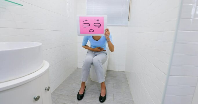 woman billboard about intestine