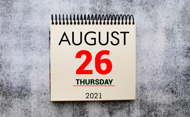 Save the Date written on a calendar - August 26