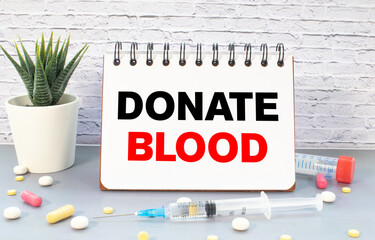Daily planner with the entry Blood donation