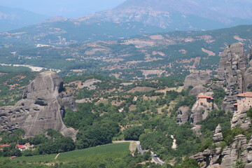 Fototapeta na wymiar View from a monastery in Meteora