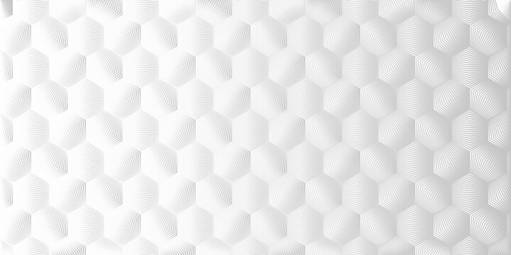  Abstract geometric pattern hexagon shape with striped wave lines white background © Eaks1979