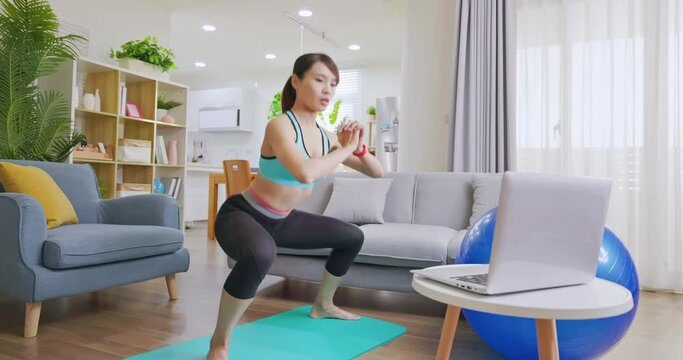woman doing exercise at home