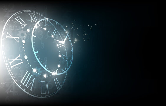 Abstract technology background.Technology clock future concept