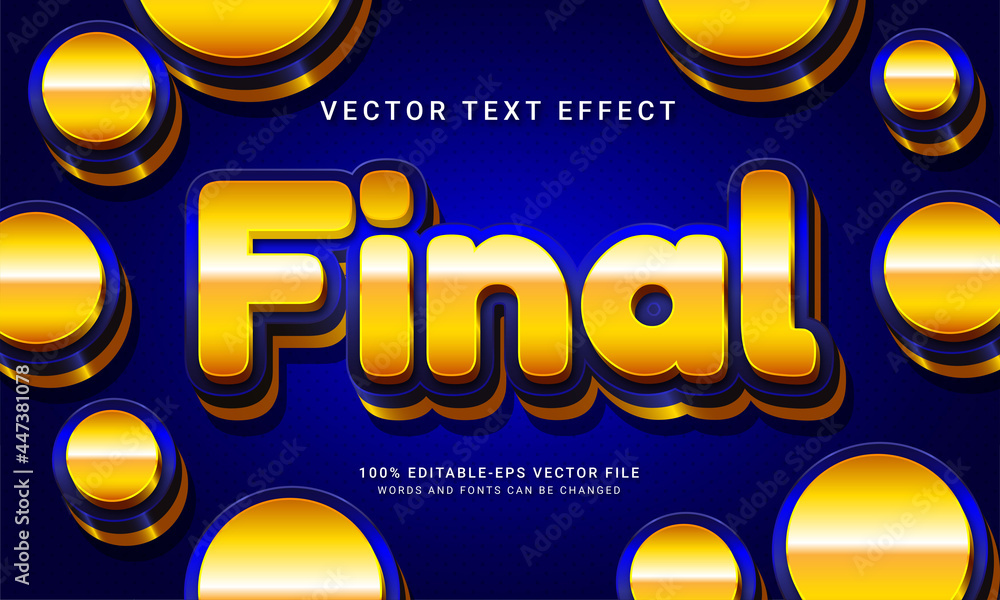 Poster final 3d editable text style effect