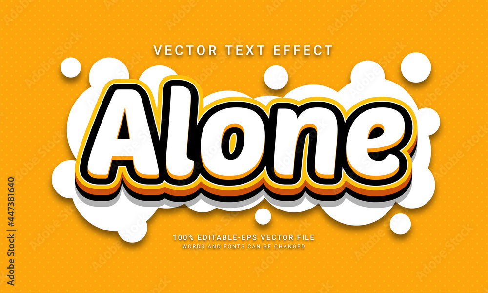 Poster alone 3d editable text style effect with minimalist concept