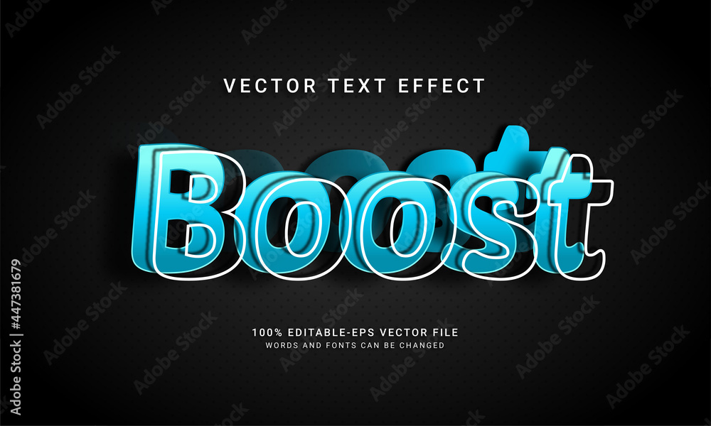 Poster boost 3d editable text style effect with modern concept