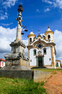 Pillory in front of Church - Mariana - Minas Gerais - Brazil