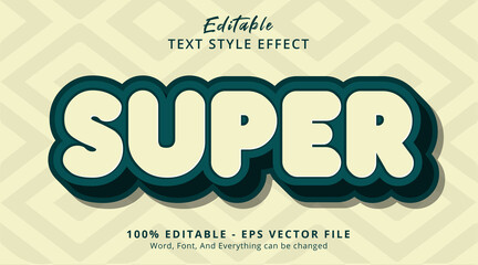 Super text on modern vintage color style, editable text effect