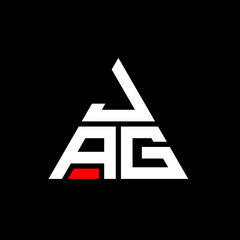 JAG triangle letter logo design with triangle shape. JAG triangle logo design monogram. JAG triangle vector logo template with red color. JAG triangular logo Simple, Elegant, and Luxurious Logo. JAG 