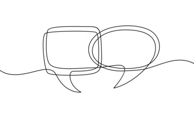 Continuous one line drawing of speech bubble. vector illustration made of single line