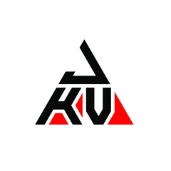 JKV triangle letter logo design with triangle shape. JKV triangle logo design monogram. JKV triangle vector logo template with red color. JKV triangular logo Simple, Elegant, and Luxurious Logo. JKV 