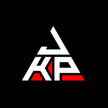 JKP triangle letter logo design with triangle shape. JKP triangle logo design monogram. JKP triangle vector logo template with red color. JKP triangular logo Simple, Elegant, and Luxurious Logo. JKP 
