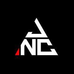 JNC triangle letter logo design with triangle shape. JNC triangle logo design monogram. JNC triangle vector logo template with red color. JNC triangular logo Simple, Elegant, and Luxurious Logo. JNC 