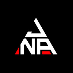 JNA triangle letter logo design with triangle shape. JNA triangle logo design monogram. JNA triangle vector logo template with red color. JNA triangular logo Simple, Elegant, and Luxurious Logo. JNA 