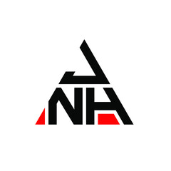 JNH triangle letter logo design with triangle shape. JNH triangle logo design monogram. JNH triangle vector logo template with red color. JNH triangular logo Simple, Elegant, and Luxurious Logo. JNH 