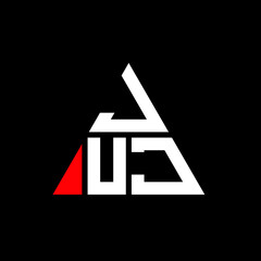 JUJ triangle letter logo design with triangle shape. JUJ triangle logo design monogram. JUJ triangle vector logo template with red color. JUJ triangular logo Simple, Elegant, and Luxurious Logo. JUJ 