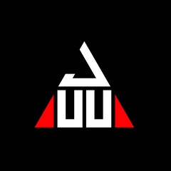 JUU triangle letter logo design with triangle shape. JUU triangle logo design monogram. JUU triangle vector logo template with red color. JUU triangular logo Simple, Elegant, and Luxurious Logo. JUU 
