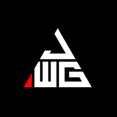 JWG triangle letter logo design with triangle shape. JWG triangle logo design monogram. JWG triangle vector logo template with red color. JWG triangular logo Simple, Elegant, and Luxurious Logo. JWG 