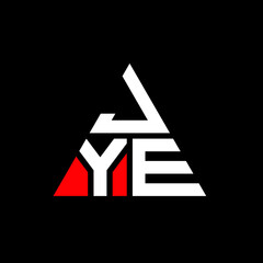 JYE triangle letter logo design with triangle shape. JYE triangle logo design monogram. JYE triangle vector logo template with red color. JYE triangular logo Simple, Elegant, and Luxurious Logo. JYE 