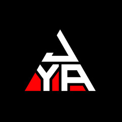 JYA triangle letter logo design with triangle shape. JYA triangle logo design monogram. JYA triangle vector logo template with red color. JYA triangular logo Simple, Elegant, and Luxurious Logo. JYA 