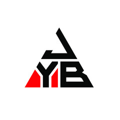 JYB triangle letter logo design with triangle shape. JYB triangle logo design monogram. JYB triangle vector logo template with red color. JYB triangular logo Simple, Elegant, and Luxurious Logo. JYB 
