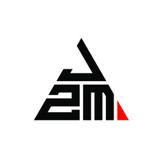 JZM triangle letter logo design with triangle shape. JZM triangle logo design monogram. JZM triangle vector logo template with red color. JZM triangular logo Simple, Elegant, and Luxurious Logo. JZM 