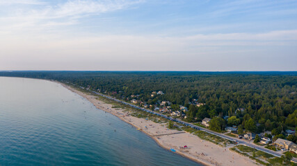 Obraz premium Sauble Beach in Ontario, Canada. Mavic Pro 2 Drone Shot.