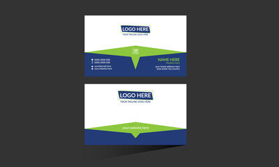 blue and green colored vector business card design for any company use