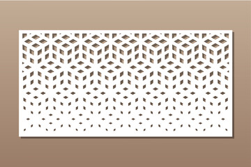 Decorative card for cutting. Recurring Artistic  Arab mosaic pattern. Laser cut.