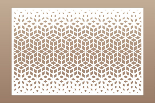 Decorative card for cutting. Recurring Artistic  Arab mosaic pattern. Laser cut.