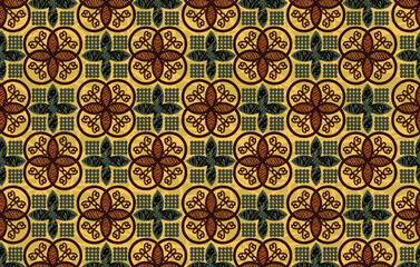 Indonesian batik motif with a very distinctive plant pattern. Exclusive vector for design