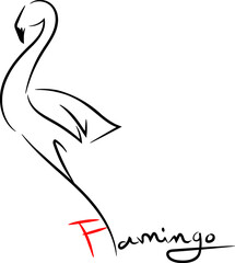 Flamingo with black strock translation "Flamingo"