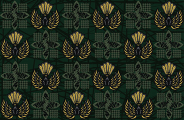 Indonesian batik motif with a very distinctive plant pattern. Exclusive vector for design