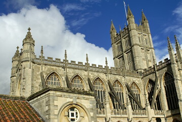 Fototapeta na wymiar Gothic Bath Abbey in Bath, England