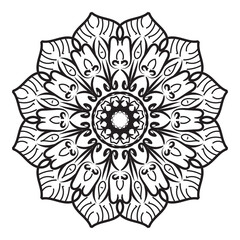 Sweet dusty rose mandala with floral pattern