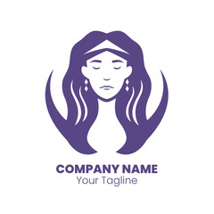 Beauty woman logo design. Woman silhouette logo design vector.